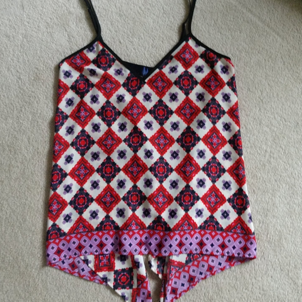 Blue Rain med flowy cami red/purple print